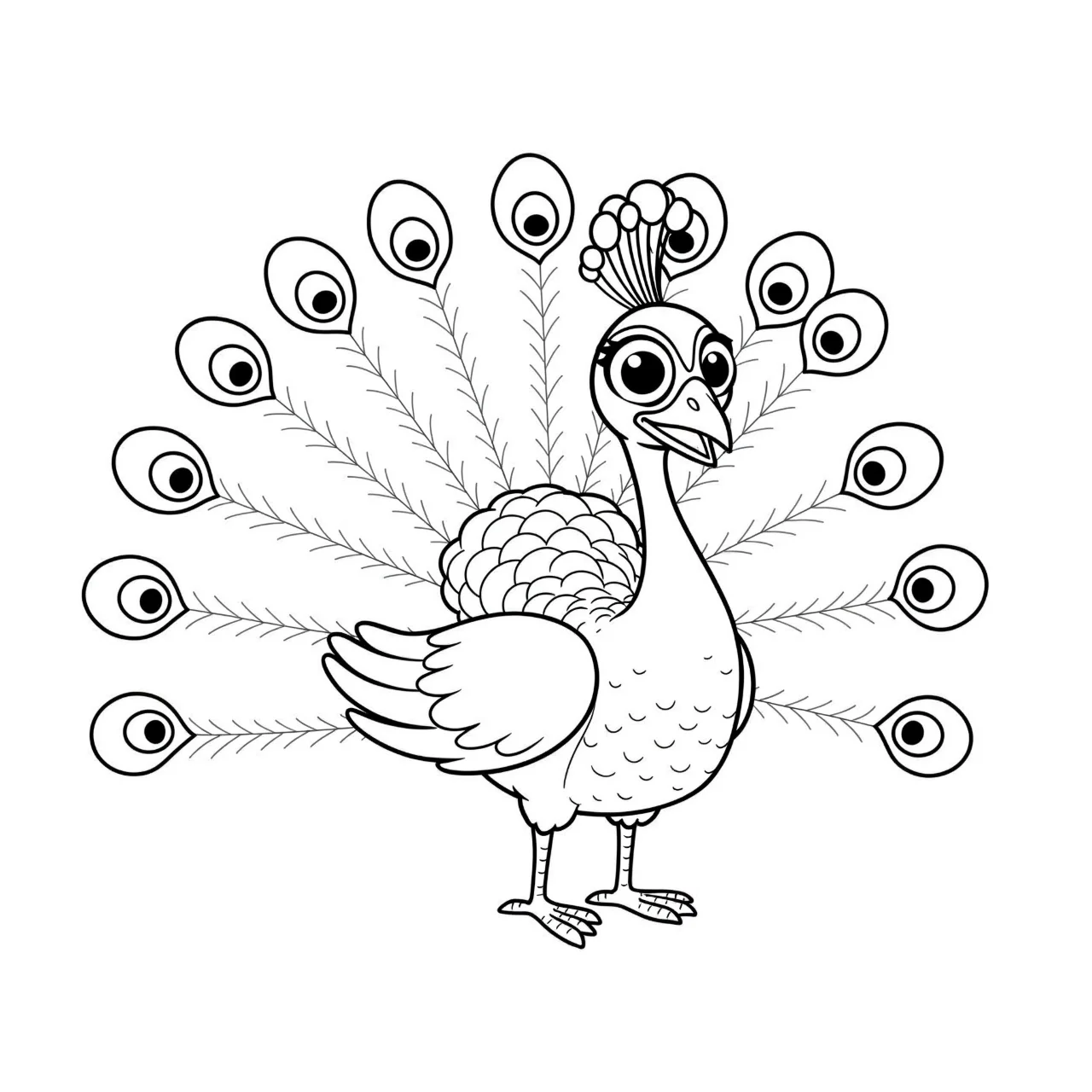 Cartoon Peacock - Silly and Smiling!