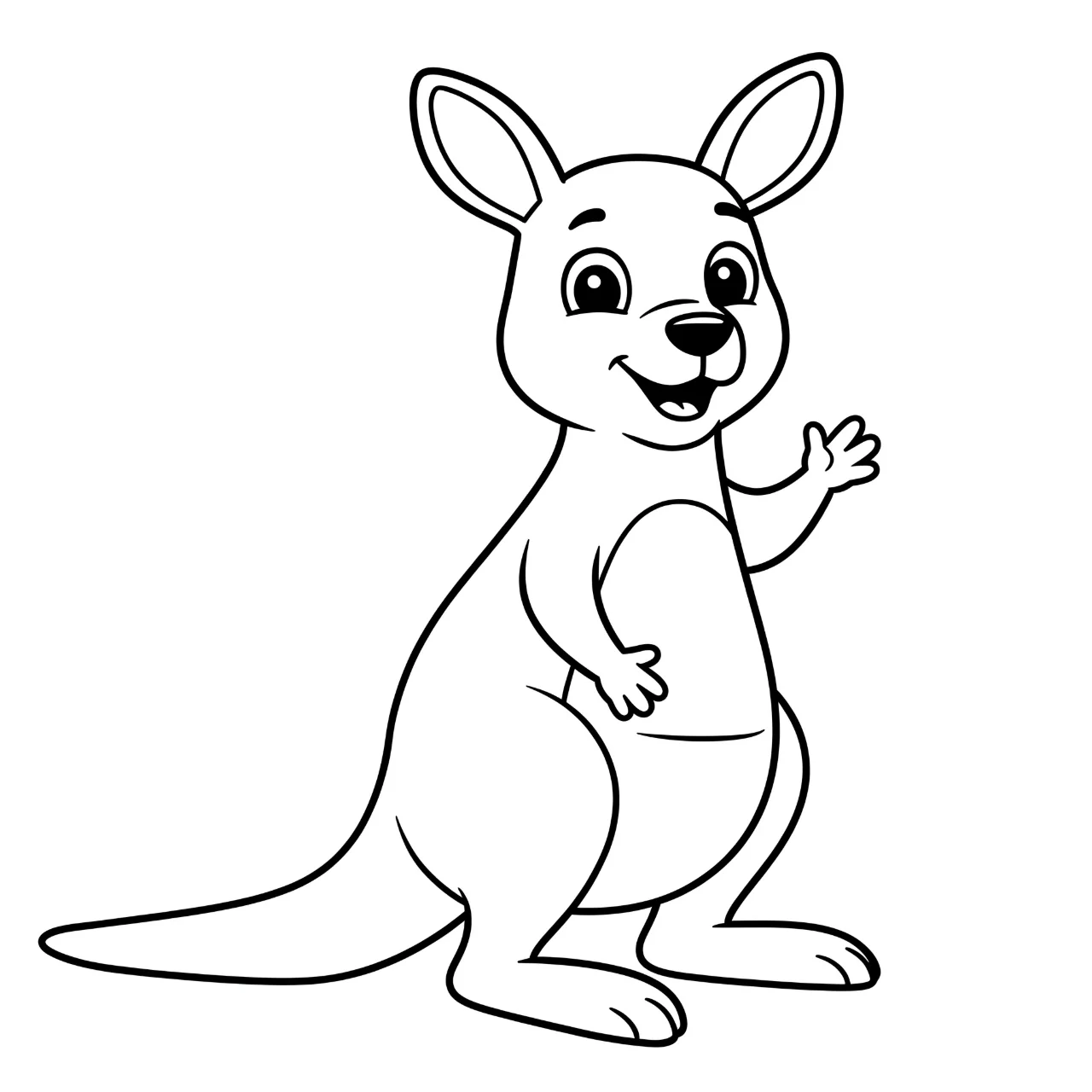 8. Cartoon Kangaroo Waving Hello