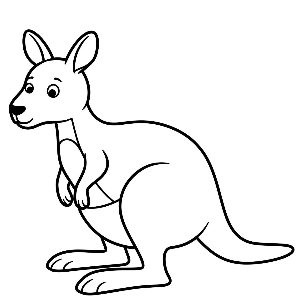 14.  Simple Kangaroo Outline for Little Ones