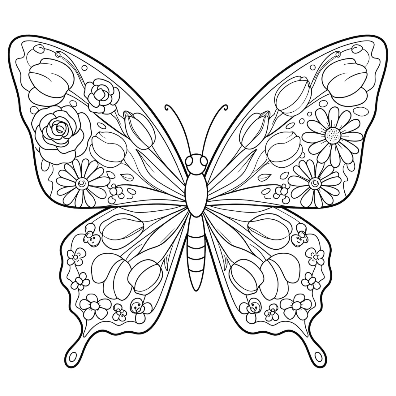 Butterfly with Floral Wings