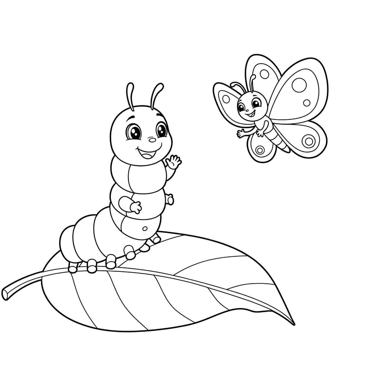 Butterfly and Caterpillar Friends